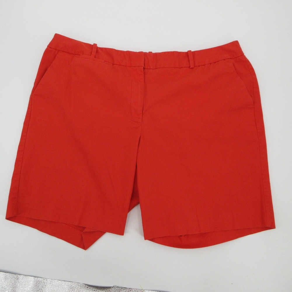 Talbots Woman Petites Orange Chino Shorts Size 18WP Cotton Stretch Flat Front